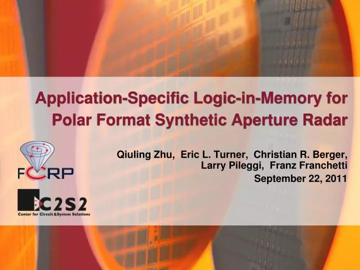 application specific logic in memory for polar format synthetic aperture radar