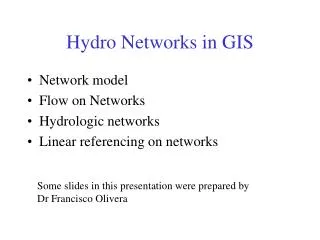 Hydro Networks in GIS