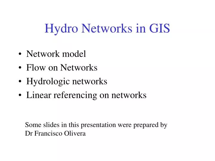 hydro networks in gis