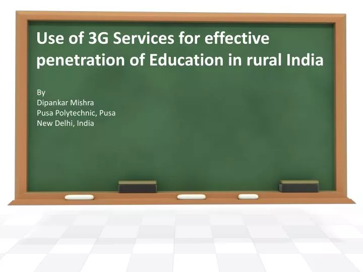 use of 3g services for effective penetration of education in rural india