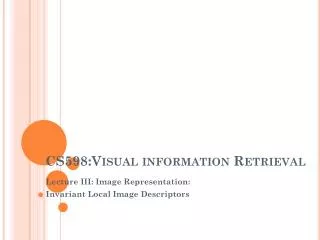 CS598:Visual information Retrieval