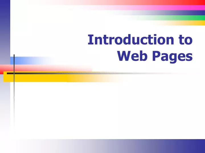 introduction to web pages