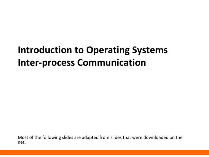 introduction to operating systems inter process communication