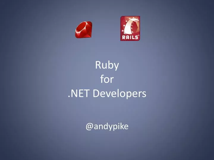 ruby for net developers