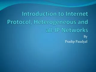 introduction to internet protocol heterogeneous and all ip networks