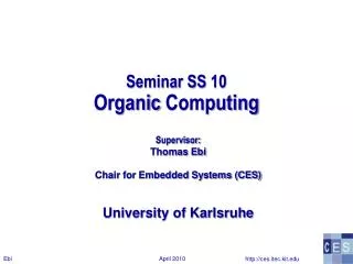 Seminar SS 10 Organic Computing