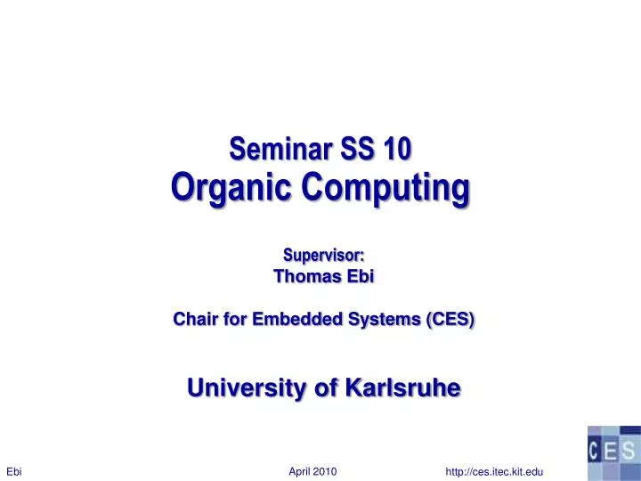 seminar ss 10 organic computing
