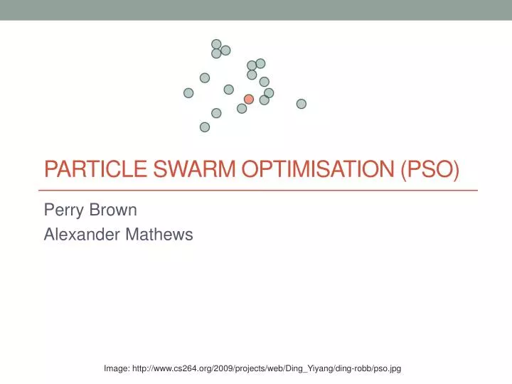particle swarm optimisation pso