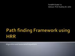 Path finding Framework using HRR