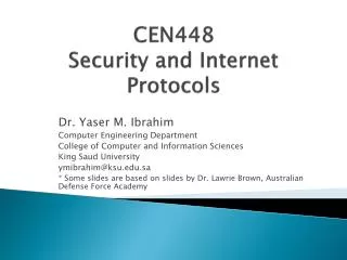 CEN448 Security and Internet Protocols