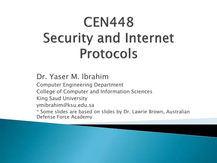 cen448 security and internet protocols