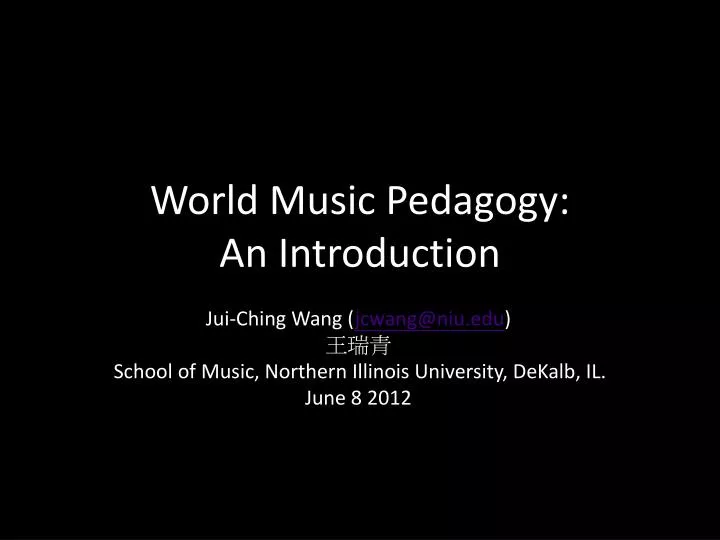world music pedagogy an introduction