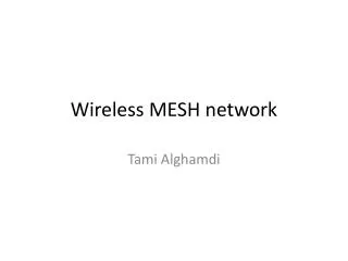 Wireless MESH network