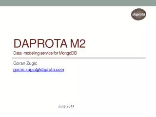 Daprota M2 Data modeling service for M ongoDB
