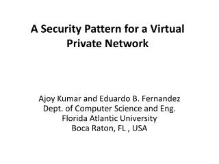 A Security Pattern for a Virtual Private Network