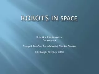 Robots in space