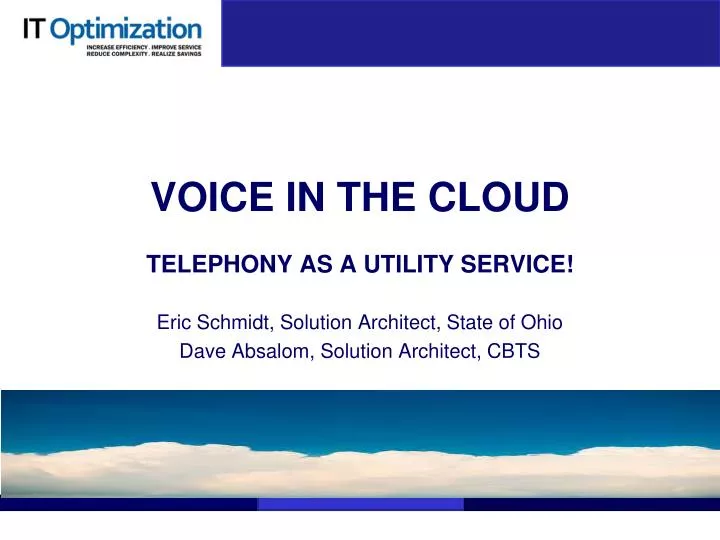voice in the cloud telephony as a utility service