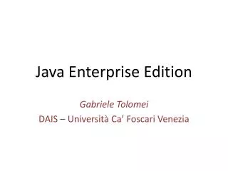 java enterprise edition