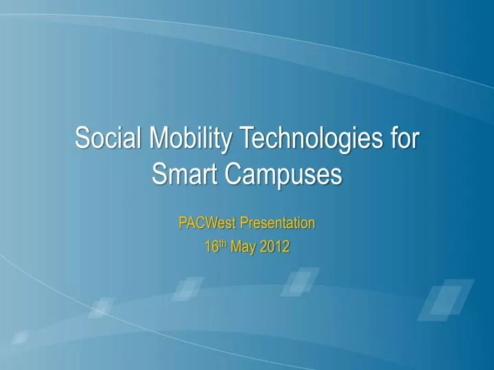 social mobility technologies for smart campuses