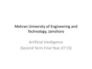 Mehran University of Engineering and Technology, Jamshoro