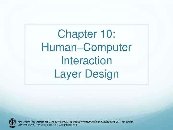 chapter 10 human computer interaction layer design