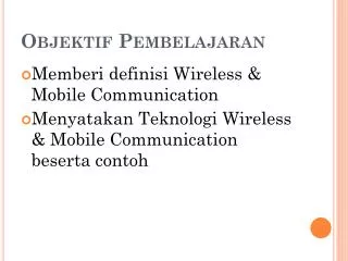objektif pembelajaran