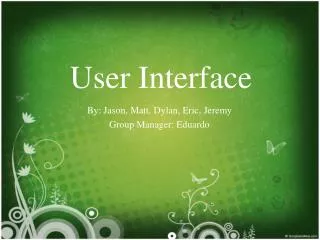 User Interface