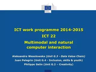 ICT work programme 2014-2015 ICT 22