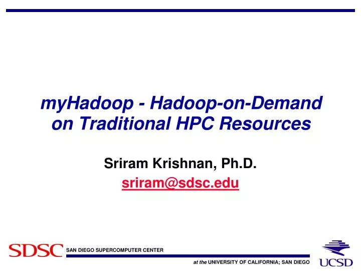 myhadoop hadoop on demand on traditional hpc resources