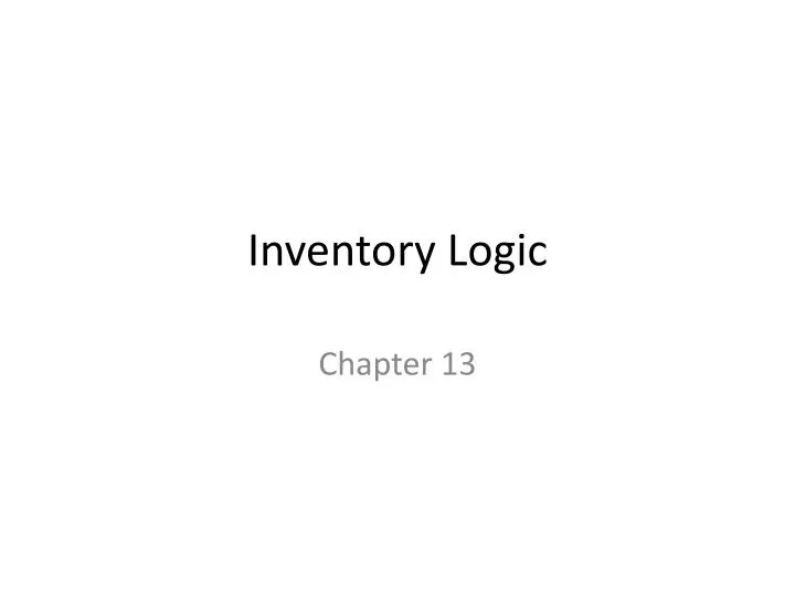 inventory logic