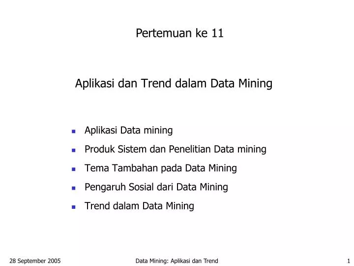 aplikasi dan trend dalam data mining