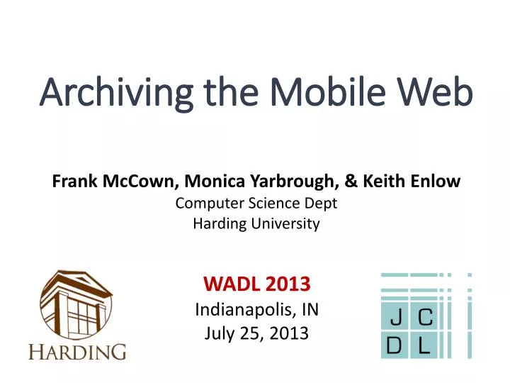 archiving the mobile web