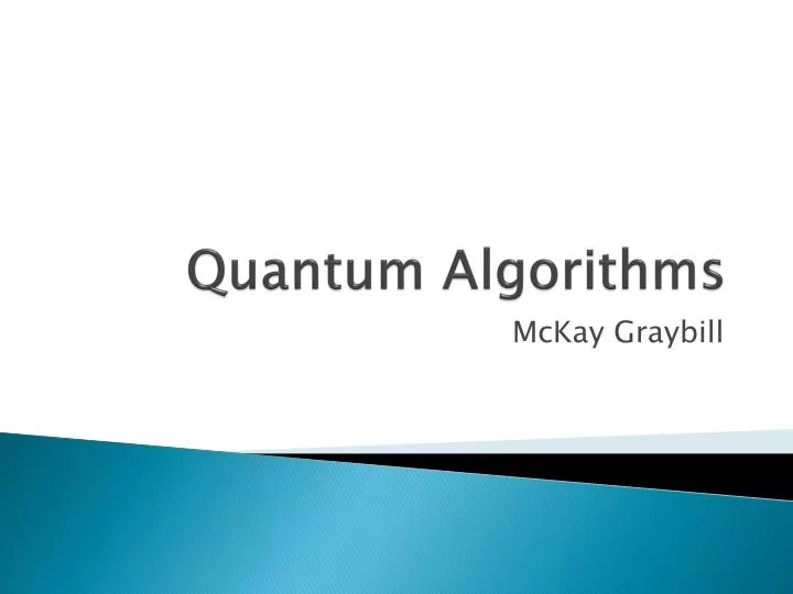 quantum algorithms
