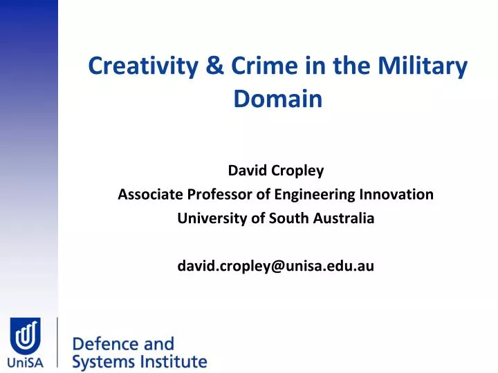 creativity crime in the military domain