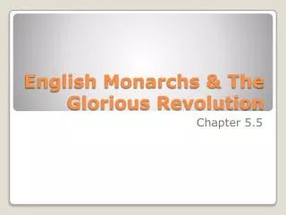 English Monarchs &amp; The Glorious Revolution