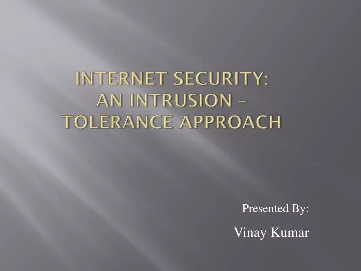 internet security an intrusion tolerance approach