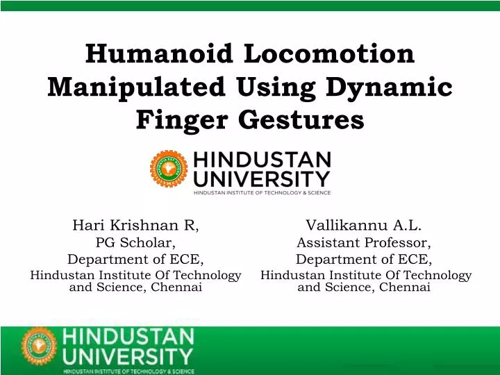 humanoid locomotion manipulated using dynamic finger gestures