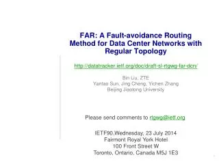 FAR: A Fault-avoidance Routing Method for Data Center Networks with Regular Topology