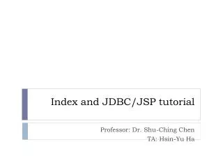 Index and JDBC/JSP tutorial