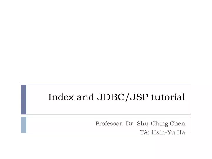 index and jdbc jsp tutorial