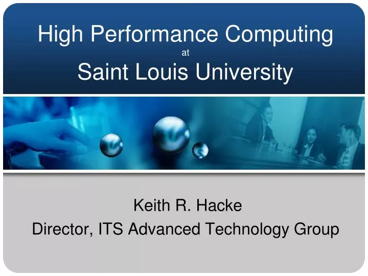 high performance computing at saint louis university