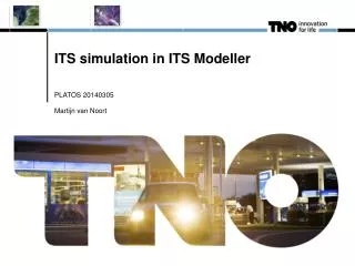 ITS simulation in ITS Modeller