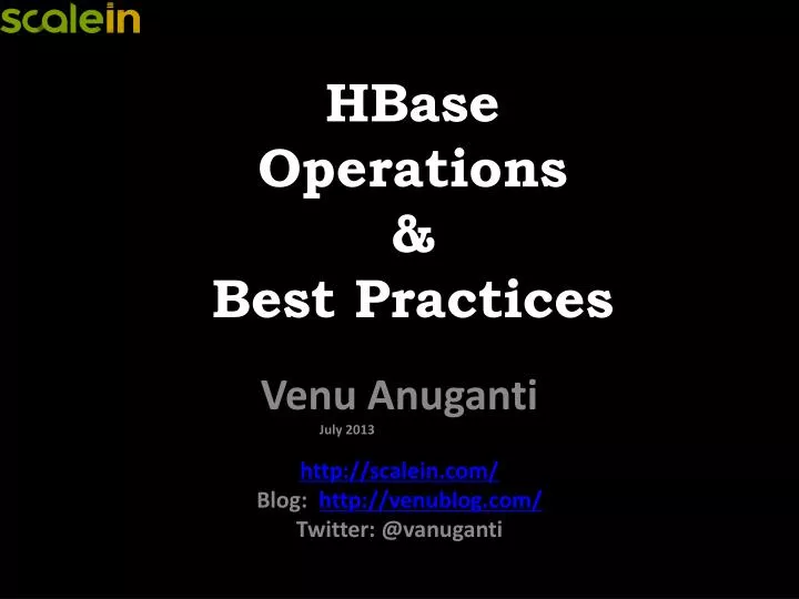 hbase operations best practices