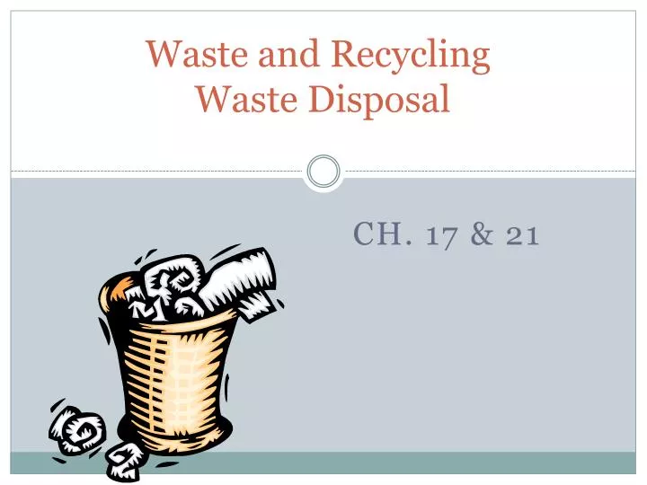 waste and recycling waste disposal