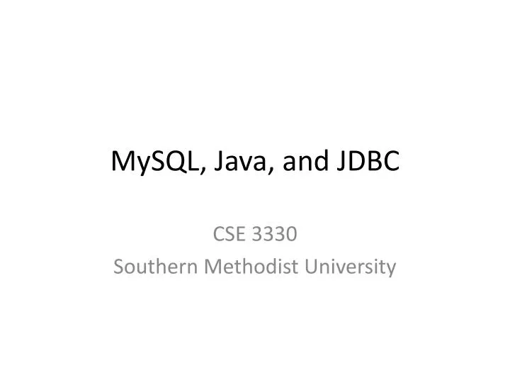 mysql java and jdbc