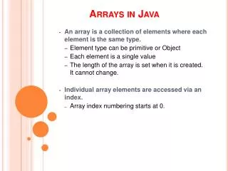 Arrays in Java