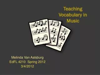 Teaching Vocabulary in Music