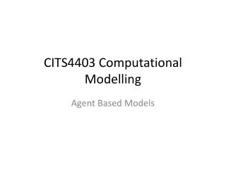 CITS4403 Computational Modelling