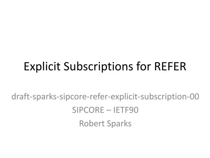 explicit subscriptions for refer