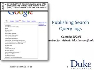 Publishing Search Query logs